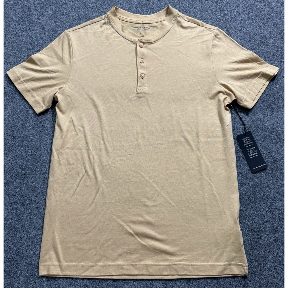 Christian Lacroix Mens Henley Shirt Top Pima Cotton Casual Size‎ Small NWT